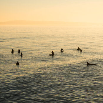 Photography titled "SUNSET SURFERS" by Andrew Lever, Original Artwork, Digital Photography