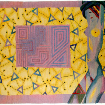 Textielkunst getiteld "In the Shadow of a…" door Andrew Schneider, Origineel Kunstwerk, Tapijtwerk