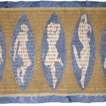 Текстильное искусство под названием "The Ocean of Sky 2" - Andrew Schneider, Подлинное произведение искусства, вышивка