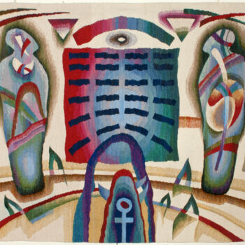 Arte têxtil intitulada "Two Spaces with a S…" por Andrew Schneider, Obras de arte originais, Tapeçaria