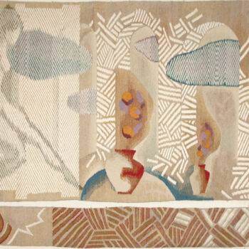"Interior with Clouds" başlıklı Tekstil Sanatı Andrew Schneider tarafından, Orijinal sanat, Kavaviçe
