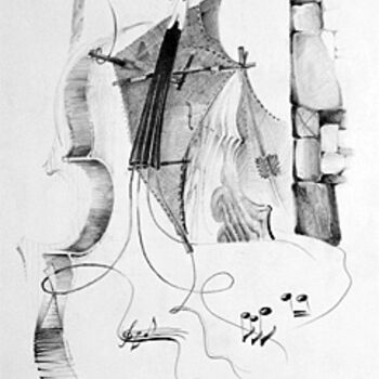 Drawing titled "Suspiro del viento" by Andrew White, Original Artwork