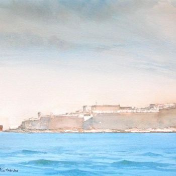 Painting titled "Breakwater, Vallett…" by Andrew Borg, Original Artwork