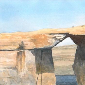 Pintura titulada "Dwejra, Gozo" por Andrew Borg, Obra de arte original