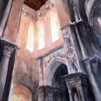 「Cathedral in Sicily」というタイトルの絵画 Andrew Borgによって, オリジナルのアートワーク