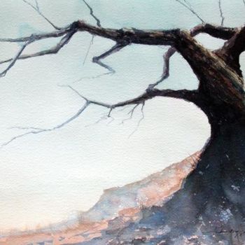 Ζωγραφική με τίτλο "Dead tree" από Andrew Borg, Αυθεντικά έργα τέχνης
