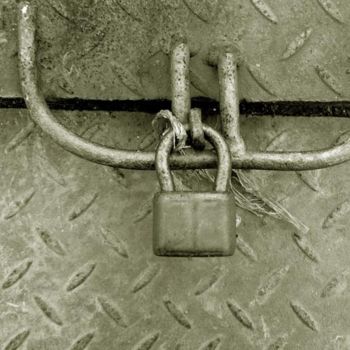 Photography titled "Padlock (scrapyard…" by Andrew Dokoupil, Original Artwork