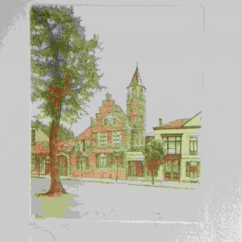 Drawing titled "Huis van Oranje" by Andre Wellens, Original Artwork