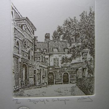 Zeichnungen mit dem Titel "begijnhof" von Andre Wellens, Original-Kunstwerk, Andere