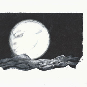 Zeichnungen mit dem Titel "Ночные Волны" von Andrei Katsuba, Original-Kunstwerk, Tinte
