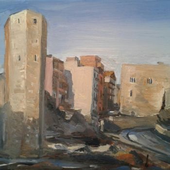 Painting titled "Roman tower, Tarrag…" by Andrew Moore, Original Artwork, Oil