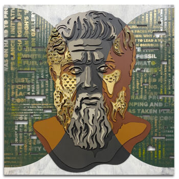 Sculpture titled "#Plato, Cult series…" by Andrey And Aleksey Kulibin, Original Artwork, Acrylic