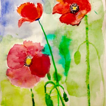 Painting titled "Poppies" by Andrey Aristov, Original Artwork