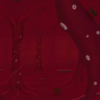 「Red Vision #2」というタイトルのデジタルアーツ Andrey Elenevによって, オリジナルのアートワーク, デジタル絵画