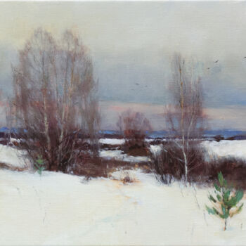 Peinture intitulée "Зимний сон" par Andrei Zhilov, Œuvre d'art originale, Huile