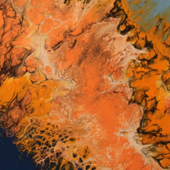 Peinture intitulée "Оранжевая абстракция" par Andrey Rugaev, Œuvre d'art originale, Acrylique