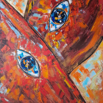 Картина под названием "Где ты? Я всегда ря…" - Андрей Сахапов, Подлинное произведение искусства, Масло Установлен на Деревян…