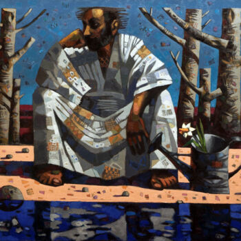 Картина под названием "Нарцисс" - Andrey Shustov, Подлинное произведение искусства, Масло