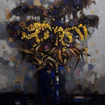 Peinture intitulée "Ультрамарин-ваза" par Andrey Shustov, Œuvre d'art originale, Huile