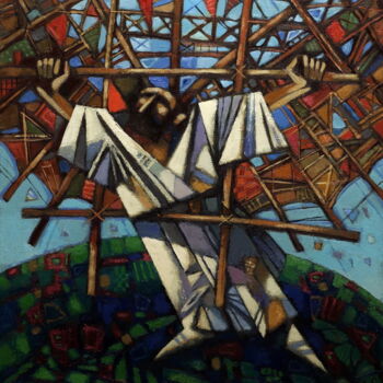 Картина под названием "Икар Дедалович" - Andrey Shustov, Подлинное произведение искусства, Масло