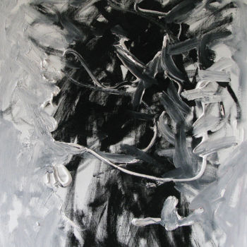 Painting titled "Wite on the black" by Andrey Vishnevskiy, Original Artwork, Oil