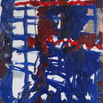 Malerei mit dem Titel "Blue sitting" von Andrey Vishnevskiy, Original-Kunstwerk, Öl