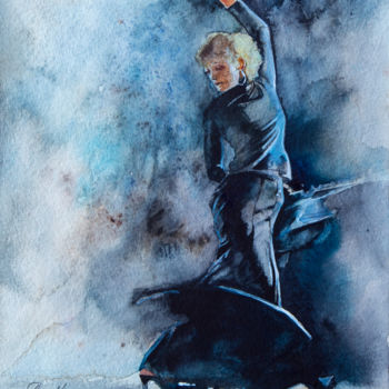 Картина под названием "Фламенко" - Андрей Яковлев, Подлинное произведение искусства, Акварель