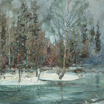 Pintura intitulada "Март" por Andrei Iakovlev, Obras de arte originais, Óleo
