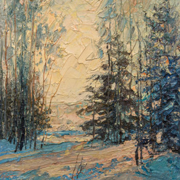 「Февральское утро」というタイトルの絵画 Андрей Яковлевによって, オリジナルのアートワーク, オイル