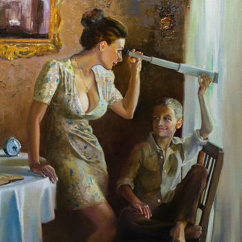 Картина под названием "Смекалистый мальчик" - Андрей Яковлев, Подлинное произведение искусства, Масло