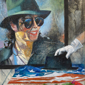 Картина под названием "Памяти Майкла Джекс…" - Андрей Яковлев, Подлинное произведение искусства, Масло
