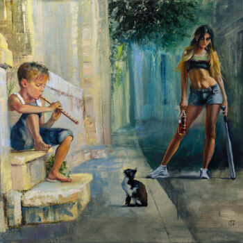 Картина под названием "Волшебство музыки" - Андрей Яковлев, Подлинное произведение искусства, Масло