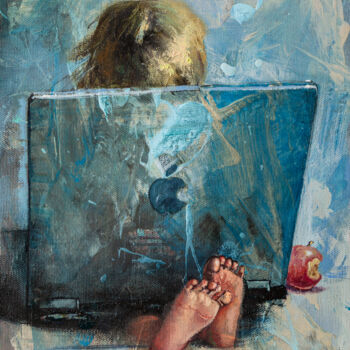 Картина под названием "Современная действи…" - Андрей Яковлев, Подлинное произведение искусства, Масло