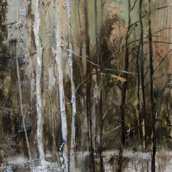 Картина под названием "Зимняя зарисовка" - Андрей Яковлев, Подлинное произведение искусства, Масло