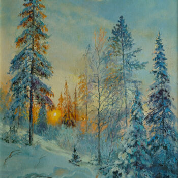 Картина под названием "Зима" - Андрей Яковлев, Подлинное произведение искусства, Масло