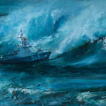 Картина под названием "Черноморский корвет…" - Андрей Яковлев, Подлинное произведение искусства, Масло