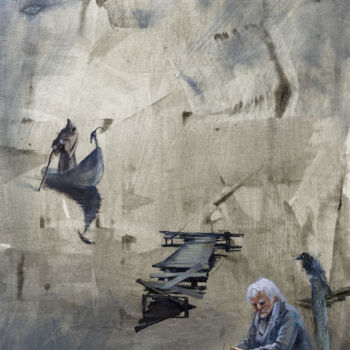 Картина под названием "Перевозчик" - Андрей Яковлев, Подлинное произведение искусства, Масло