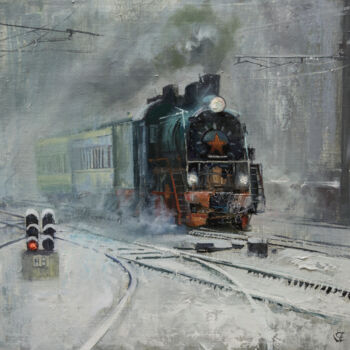 Картина под названием "Визит из прошлого" - Андрей Яковлев, Подлинное произведение искусства, Масло