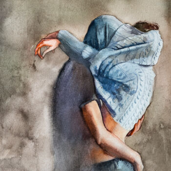 Картина под названием "Любовь" - Андрей Яковлев, Подлинное произведение искусства, Акварель