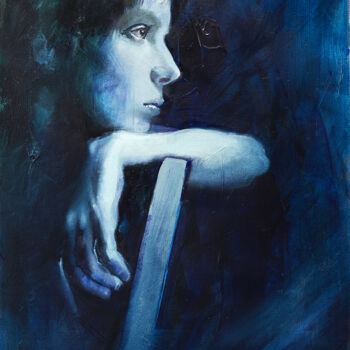 Pittura intitolato "Взгляд в тишину" da Andrei Iakovlev, Opera d'arte originale, Olio