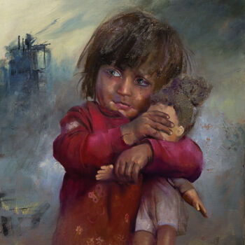 Картина под названием "Дети войны" - Андрей Яковлев, Подлинное произведение искусства, Масло