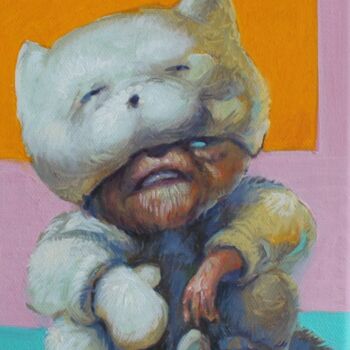 Peinture intitulée "cool cat" par Andrey Zhokhov, Œuvre d'art originale, Huile