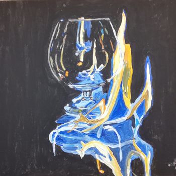 Картина под названием "The glass and the f…" - Andrey Schukin, Подлинное произведение искусства, Акрил