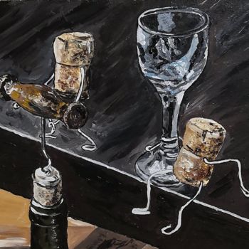 Ζωγραφική με τίτλο "A glass of humor" από Andrey Schukin, Αυθεντικά έργα τέχνης, Ακρυλικό