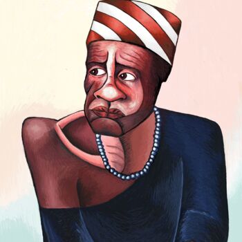 Arts numériques intitulée "African woman" par Andries De Jong, Œuvre d'art originale, Peinture numérique