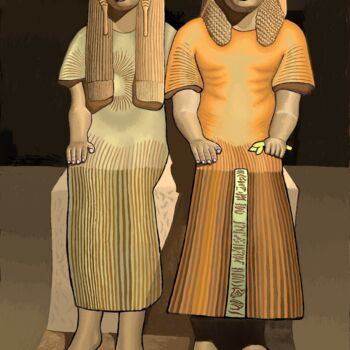 Digital Arts titled "Egyptian couple" by Andries De Jong, Original Artwork, Digital Painting