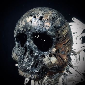 Sculpture intitulée "Crâne" par Emmanuel Andrieux, Œuvre d'art originale, Métaux