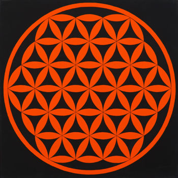 Painting titled "Flower of life oran…" by Andrii Katrych, Original Artwork, Acrylic