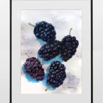Peinture intitulée "Mulberry02" par Andrii Safonov, Œuvre d'art originale, Aquarelle