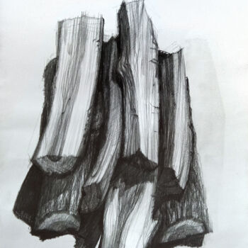 Drawing titled "Firewood01" by Andrii Safonov, Original Artwork, Pencil